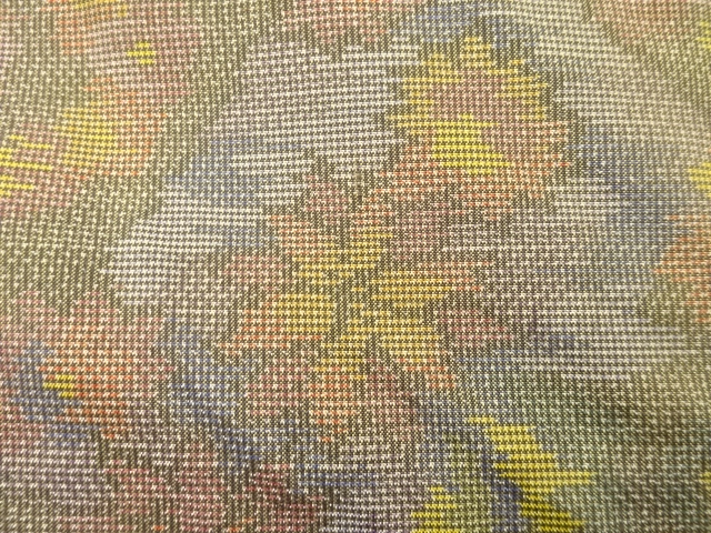 JAPANESE KIMONO / ANTIQUE KIMONO / SILK / OSHIMA TSUMUGI / WOVEN FLOWER